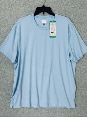 Greg Norman Mens XL Golf T Shirt Blue Short Sleeves Performance Stretch NWT